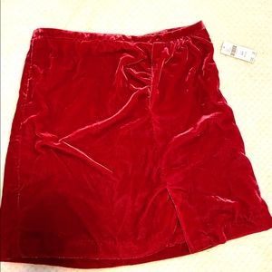 Anthropologie velvet Raspberry above the knee skirt. Never worn. Tags attached